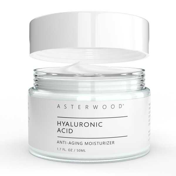 Asterwood Hyaluronic Acid Moisturizer - Face Cream for Anti-Aging, Anti-Wrinkle - Hydrating for Dry Skin - Facial Moisturizer for Women & Men - Fragrance-Free, Non-Comedogenic - 1.7 oz