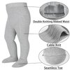 Mini angel Baby Tights 12-24 Months Cable Knit Tights 3 Pack Baby Leggings Seamless Cotton Stockings Pantyhose for Toddlers (Coffee+Khaki+Ivory, M)