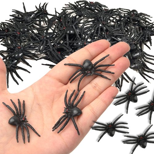 Plastic Spiders, 30Pcs Small Fake Spiders, Halloween Spiders, Realistic Mini Spider, Tiny Spiders Bulk, Black Toy Spiders, Rubber Spiders, Prank Toys, Plastic Insect Toy for Halloween Decorations