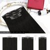 Moresoo Clip on Hair Extensions Human Hair Black 10inch Short Hair Extensions Clip in Human Hair Natural Black Clip in Hair Extensions Off Black #1B 5Pieces 70Grams