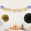 Happy Gotcha Day Banner, Pet Adoption Party Decorations, Let's Pawty Together Birthday Party Decor, Dog Cat Gotcha Party Supplies Gold Blue Glitter