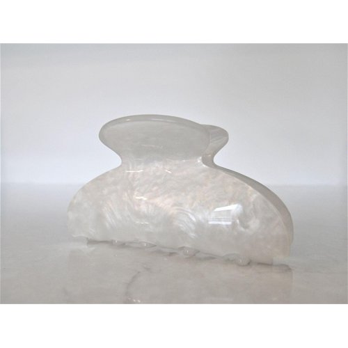 Generic Pearly shimmering marbled platinum bright white hair claw clip