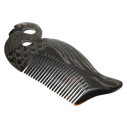 Healifty 1pc Black Swan Horn Comb Scalp Comb Mens Hairbrush Teasing Combs for Women Hair Comb for Detangling Wide Tooth Hair Comb Travel Hairbrush Portable Random Color