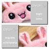 JIALWSJWAN 2 Pcs Cartoon Rabbit Sleep Eye Masks Blackout Sleep Masks Plush Sleeping Masks for Travel, Sleeping, Shift Work, Lunch Break