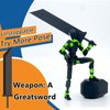 【Assembled】 T13 Action Figure Set, Giant Sword Titan 13 Robot Action Figure 3D Printed robo 13 Action Fidget Toys Figure Articulated, Dummy13, T13 for Collectors Desktop Decorations (Black-Green)