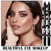 AIUEO 2PCS Black Eyeliner Waterproof Eyeliner Pencil Multifunctional Gel Eyeliner Pencils Lip Liner Long Lasting Eyeliner,lapiz de ojos a prueba de agua-01 Black