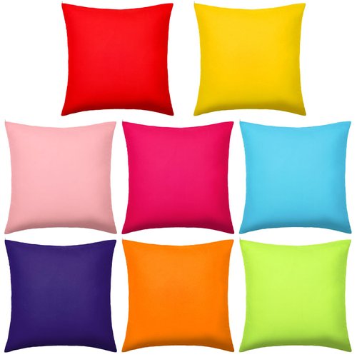 Preboun 8 Pcs Decorative Throw Pillow Covers Mixed Color Throw Pillow Covers Solid Color Square Pillow Cases for Classroom Couch Bedroom Patio Garden (Covers Only)(Fresh Colors, 18 x 18 Inch)