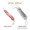 AARAINBOW 2 Packs Upgraded Long Stretch Back Sponge with Rope Handles Back Scrubber Bath Shower Mesh Sponge Exfoliating Body Scrub Stretch Braided Loofah for Men Women Braided Mesh Shower (Gray+Pink)