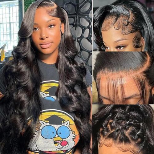 Body Wave Lace Front Wigs Human Hair 13x6 Lace Front Wigs Human Hair 200% Density 26 Inch 13x6 HD Lace Frontal Human Hair Wigs for Black Women With Baby Hair