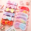 Kajaia 12 Pcs Sleepover Party Favors for Woman, Spa Headband for Washing Face Bow Makeup Headbands, Plush Sleep Eye Mask for Single Women Spa Pajama Party Supply(Tie Dye)