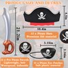 ZeeDix Pirate Party Favors Set: 12 Hats, 12 Inflatable Swords, 12 Eye Patches for Adults - Halloween and Masquerade Theme Party Supplies
