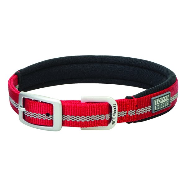 Terrain D.O.G. Reflective Neoprene Lined Dog Collar, 15" (13-16 in., 3/4 in. width), Red