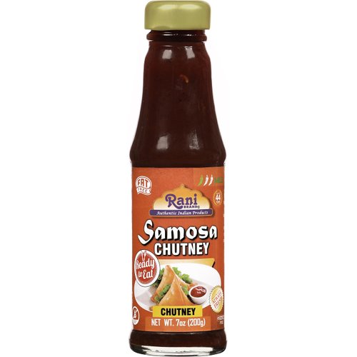 Rani Samosa Chutney (Sweet, Sour & Spicy Dipping Sauce) 7oz (200g) Glass Jar, Ready to eat, Vegan ~ Gluten Free | NON-GMO | Kosher | No Colors | Indian Origin