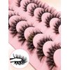 7 Pairs Faux Mink Lashes Flu-ffy 18mm Cat-Eye Lashes Curly Volume Eyelashes Fox Eye Lashes that Look Like Extensions Lashes Wispy Faux Mink False Eyelashes Natural Look(NB-03)