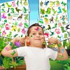100 PCS Three Rex 3 Rex Temporary Tattoos Themed 3rd Birthday Party Decorations Favors Supplies Décor Tyrannosaurus T- Rex Dinosaur Tattoo Stickers Gifts For Game Boys Girls Classroom School Prizes