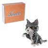 Larcele Cat Mini Building Blocks Animal Set, DIY Micro 3D Building Toy Bricks,1300 Pieces KLJM-05(Grey and White Cat)