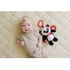 Genius Baby Toys Panda Soft Sensory Toy with Teething Ring for Baby, Attaches to Stroller, 8"
