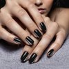 FQV Nail Gel Polish,15ml Black Color Gel Nail Polish for Long Lasting Smooth Surface UV Light Nails for Home DIY Gel Nail Polish with Fine Brush for Smooth & Stunning Nails