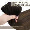 Sunny Sew in Hair Extensions Real Human Hair Brown Weft Hair Extensions Human Hair Balayage Dark Brown Ombre Medium Brown Sew in Extensions Human Hair Weft Thick Hair Sew in Bundles 16inch 100g