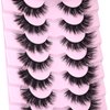 Mink Lashes Natural Look False Eyelashes Wispy Cat Eye Flat Lashes Fluffy 3D Mink Lashes Natural Fake Lashes 15mm Strip Lashes Pack 7 Pairs by Kiromiro