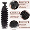 Deep Wave Bundles Human Hair Brazilian Virgin Hair Weave 3 Bundles Deep Curly 12A Grade Unprocessed Human Hair Extensions Natural Black 100g/pc (Deep Wave Bundles Human Hair, 10 12 14)