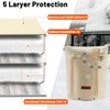Homiton Backflow Preventer Insulation Cover (5°F) 5 Layer 14" W x 19" H Sprinkler Valve Cover Insulated Well Pump Cover Backflow Covers for Winter Freeze Protection (Beige, 14''W x 19''H)