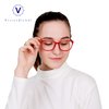 VisionGlobal Blue Light Blocking Glasses for Women/Men, Anti Eyestrain, Computer Reading, TV Glasses, Stylish Square Frame, Anti Glare