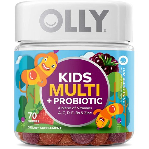 OLLY Kids Multi Vitamin Plus Probiotic Gummies Berry Flavor 70 Count (Pack of 2)