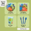 Juvale 144 Piece Kids Dinosaur Birthday Party Supplies with Plates, Knives, Spoons, Forks, Cups, and Napkins (Serves 24)