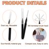 100 Pcs Micro Eyebrow Brush with Cap, Brow Lamination Brush Eyelash Brow Brush Removing Lash Filler, Eyebrow Spoolie Lash Comb Lift Tools for Eyebrows and Eyelashes Extensions Brow Lamination(Black)