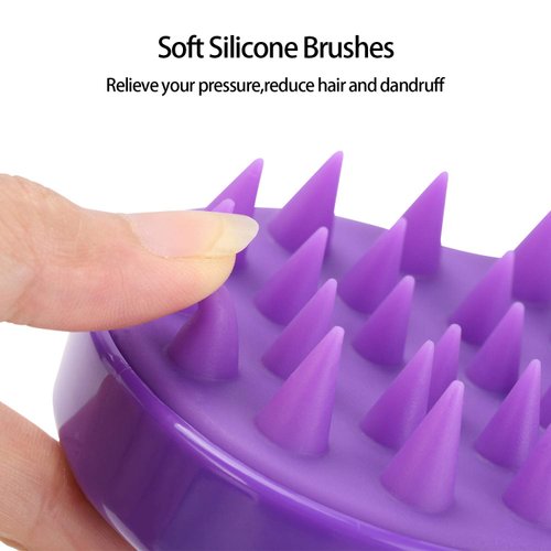 3 Pcs Silicone Hair Scalp Massager Shampoo Brush Scalp Scrubber Hair Cleansing Brush Head Scrubber Dandruff Brush Hair Washing Tool for Women Men or Pets