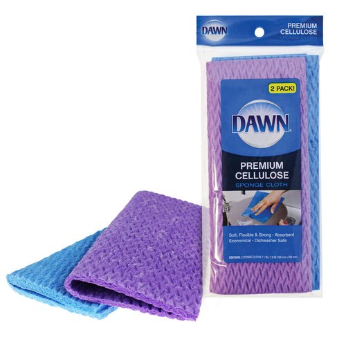 Dawn 233672 Cellulose Sponge Cloth, 2 Piece, Blue, Purple