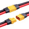 Hobbypark XT60 Male to Female Adapter Connectors Converter Plugs with 10AWG Gauge Cable Wire High Current for RC Lipo Battery (2-Pack)