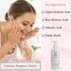 Florencia AHA BHA Refining Cleanser - Exfoliating Gentle Facial Cleanser, Daily Face Wash with Glycolic Acid, Salicylic Acid, Lactic Acid, Jojoba Beads, Pore Perfecting Face Scrub 6 fl Oz