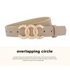 Earnda 2 Pack Women Belts for Jeans Dresses Fashion Gold Buckle Ladies Waist Belt Faux Leather Beige and Black Small 27-29
