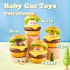 UTOPLIKEY Toy Cars for Toddlers 1-3 4PCS Press and Go Vehicle Toys for Baby Early Development Burger Push Car