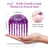 Foretic Handmade Bright Violet Wide Tooth Comb for curly hair.Small Wide Tooth Comb for Long and short Hair Detangler Comb For Wet and Dry. Professional hair cutting combs-3.14Inch