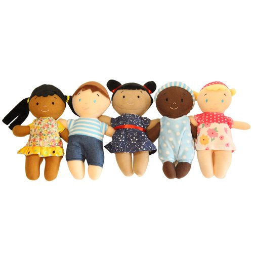 Making Believe Diversity Buddies Plush Diversity Dolls - Multicultural Dolls for Kids | Multicultural Baby Dolls, Different Races Dolls, Multi-Ethnic Multiracial Dolls | Daycare Toys - 8" - Set of 5