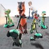 DINOBROS Dinosaur Scooter Toys Pull Back Cars Mini Finger Kick Scooters Boy Toy Age 3 4 5 6, Dino Gift Sets for Kids 4-Pack