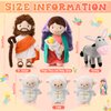 HyDren 6 Pcs Christian Religious Plush Doll Set 11 Inch Saint Joseph Virgin Mary with Baby Jesus and Donkey Lambs, Bible Stuffed Plush Jesus Doll God Plushies Gifts for Religious Christening Christmas