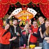 Avezano Casino Birthday Backdrop Casino Night Theme Birthday Party Decorations Las Vegas Poker Red Curtain Dice Roulette Birthday Party Banner for Adult 70.8 x 43.3 Inch