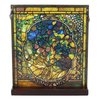 Ebros Louis Comfort Tiffany Four Seasons Collection Autumn Fall Season Stained Glass Art with Base Decor for Home and Office Decorative Cathedral Mosaic Style Glass (Fall)