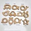 Nature Baby Teething Toys 11pc Wooden Teether Montessori Toys Wood Teether Rings Organic Infant Teether Handmade Pendant Set Shower Gift (Type 1)