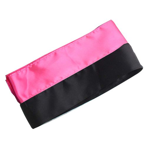 Teensery Hair Wrap Band, 2 Pcs Satin Edge Laying Scarf Wig Grip Head Band for Women and Girls, Makeup, Yoga, Sport, Lace Frontal Wigs, Black and Rose Red