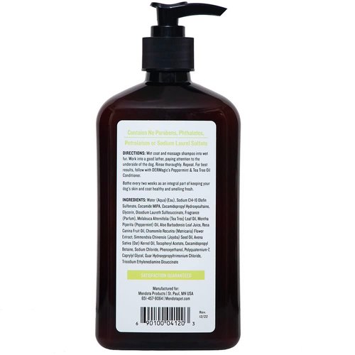 DERMagic Peppermint & Tea Tree Oil Shampoo, 18 fl oz