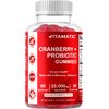 Vitamatic 2 Pack Vegan Cranberry Gummies, 25000 per Serving - Made with Probiotics, D-Mannose & Vitamin C - 60 Count - Supports Healthy Urinary Tract Function - (Non-GMO, Gluten Free)