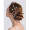 fxmimior Bridal Hair Accessories Pearl Crystal Hair Pins Hair Clips Bobby Pin Wedding Party Evening Headpiece Head Wear (pack of 3) (gold)