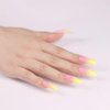 Aimimier 24Pcs Ballerina False Nails Gradient Yellow Coffin Nails with Gluetabs Gradient Fingernails for Women and Girls (Style 8)