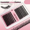 Mayhug Lash Clusters - Fluffy Individual Clusters, 9-16MIX DIY Cluster Eyelash Extensions, D Curl Wispy False Eyelashes, 280PCS Thick eyelashes, 40D+50D Cluster Lashes, 7 Lengths Lashes Clusters