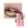 Glitter Metallic Shimmer Lipstick Long Lasting,High Shine Glitter Diamond Creamy Red Color Matte Lipstick Transfer Proof Non-Stick Lip Gloss Shimmer High Impact Full Coverage Lip Makeup for Women-01